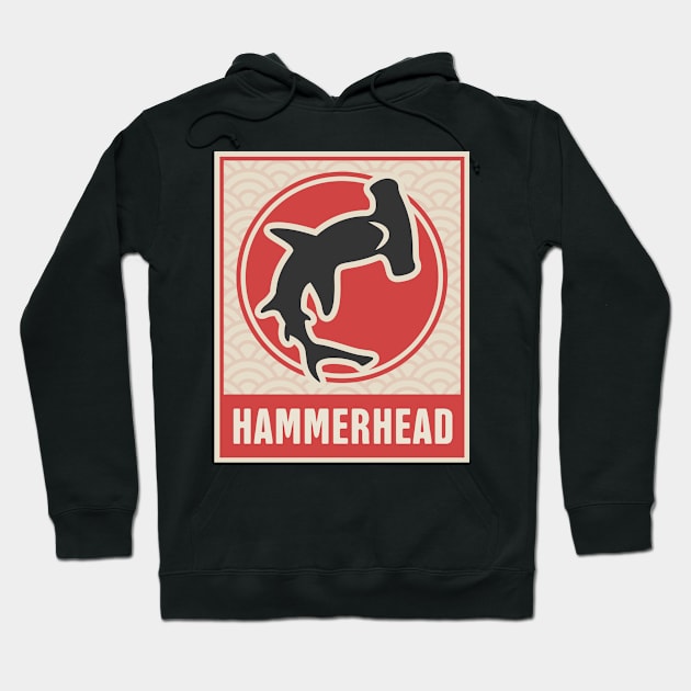 Retro Japanese Hammerhead Shark Hoodie by MeatMan